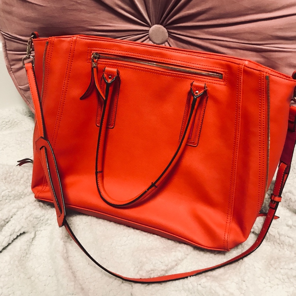 Stella and Dot orange and pink tote